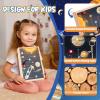 Adena Montessori Solar System Busy Board for Toddlers - Wooden Sensory Activity Toys with LED Light Switch, Travel Toys for 1-6 Year Old Boys & Girls Gifts, Educational Board for Fine Motor Skills view 4
