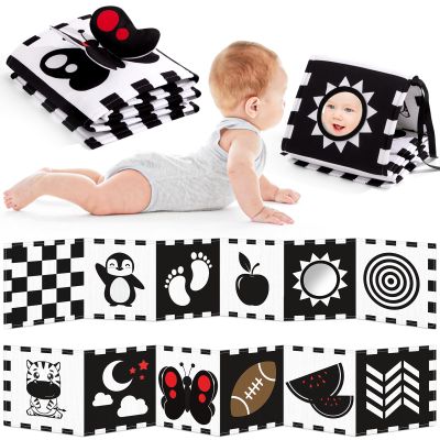 Yeeeasy High Contrast Baby Book and Sensory Toy Set for 3 Months Soft Crinkle Pages, Tummy Time Development, and Safe Mirror for Visual Stimulation Ideal Newborn Gift for Boys and Girls