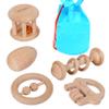 TOWO Wooden Rattles Maracas Baby Toys 6 Months-Organic Eco Toys for Infant Grasping Teething Natural Tether Musical Instrument Shaker Sensory Brain Development Newborn Birth Gift for Boys Girls view 1