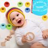TOWO Wooden Rattles Maracas Baby Toys 6 Months-Organic Eco Toys for Infant Grasping Teething Natural Tether Musical Instrument Shaker Sensory Brain Development Newborn Birth Gift for Boys Girls view 3