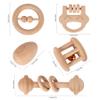 TOWO Wooden Rattles Maracas Baby Toys 6 Months-Organic Eco Toys for Infant Grasping Teething Natural Tether Musical Instrument Shaker Sensory Brain Development Newborn Birth Gift for Boys Girls view 4