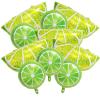 10 Pieces 2 Sizes Lime Slice Balloons Set - 5 Large 27 Inches and 5 Medium 18 Inches Green Citrus Lemon Fruit Shaped Mylar Balloons for Tropical Fruit Parties, Birthdays, and Summer Themed Events view 1