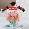 12 PCS Double Sided Glitter 2025 Graduation Party Centerpiece Sticks for Table Diploma Grad Cap Class of 2025 Centerpieces Table Toppers for 2025 Graduation Party Decorations Supplies Red view 4