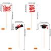 12 PCS Double Sided Glitter Class of 2025 Grad Party Centerpiece Sticks 2025 Diploma Graduation Cap Centerpieces Table Toppers for 2025 Graduation Party Flower Decorations Supplies Red view 2