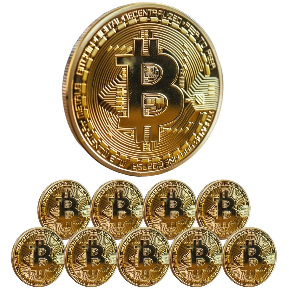 Bitcoin Coin - Commemorative BTC Coins Plus Clear Protective Case, Physical Bitcoin, Cryptocurrency Gifts, Limited Edition Collectible Plus Protective Case