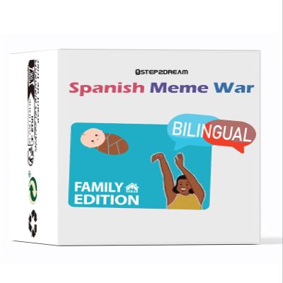 1step2dream Spanish English Party Game Meme War Card Game Funny Board Games | Bilingual Family Edition