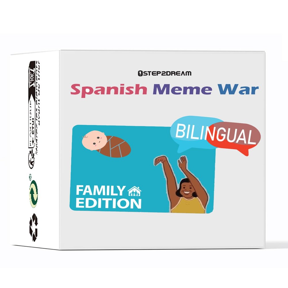 1step2dream Spanish English Party Game Meme War Card Game Funny Board Games | Bilingual Family Edition