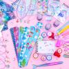 HAPGFS Mermaid Party Favors- Ocean Sea Party Toys Sets for 12 Children Decorations, Goodie Bag Fillers 96 PCS for Kids Summer Party Supplies, Necklace, Bubble Wands Girls Mermaid Birthday Party Favors view 2