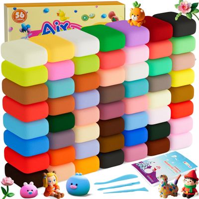 ARTPAR Air Dry Clay Kit,56 Colors Modeling Magic Clay for Kids,DIY Classroom Bulk Starter Sculpting Kit, Soft & Ultra Light, Art and Crafts Party Favors for Boys Girls Kids 3-12