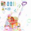 Bubble Machine,Bubble Blower Maker,Bubble Lawn Mower for Toddlers,Bubble Music Train with Light,Summer Outdoor Push Backyard Toys for 1-8 Ages,Christmas Birthday Gifts for Preschool Boys Girls (Red) view 1