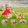 Bubble Machine,Bubble Blower Maker,Bubble Lawn Mower for Toddlers,Bubble Music Train with Light,Summer Outdoor Push Backyard Toys for 1-8 Ages,Christmas Birthday Gifts for Preschool Boys Girls (Red) view 2