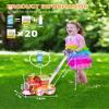 Bubble Machine,Bubble Blower Maker,Bubble Lawn Mower for Toddlers,Bubble Music Train with Light,Summer Outdoor Push Backyard Toys for 1-8 Ages,Christmas Birthday Gifts for Preschool Boys Girls (Red) view 3