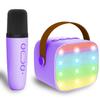 Mini Karaoke Machine for Kids & Adults, Kids Toys for Girls & Boys Gifts, Bluetooth Speaker with 1 Wireless Microphone for Kids Adults Toddler Girls Home Party Birthday Gifts Purple view 1