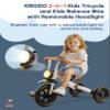 KRIDDO 2-in-1 Kids Balance Bike and Kids Tricycle for 2 to 5 Year Old, Toddler Balance Bike with Detachable Pedals, Tricycles for 3-5 Year Olds with Stitched Soft Grip, White view 3