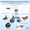 KRIDDO 2-in-1 Kids Balance Bike and Kids Tricycle for 2 to 5 Year Old, Toddler Balance Bike with Detachable Pedals, Tricycles for 3-5 Year Olds with Stitched Soft Grip, White view 4