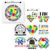 27 PCS Autism Direct to Film DTF Iron On Decals for Clothing Heat Press Patches DIY Tshirt Heat Transfer Different is Beautiful Muti Color Puzzle view 2