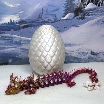 3D Printed Cherry Blossom Dragon, Articulated, 12" Tri Color, ADHD Sensory Toy, Executive Desk Toy D021 (RED, Purple, Gold)