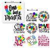 27 PCS Autism Heat Transfer DTF Iron On Decals for Clothing Heat Press Patches DIY Tshirt Direct to Film Autism Family Ausome Kids view 2