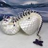 3D Printed Articulated Dragon With Egg - 12" Dual Color Cherry Blossom Dragon, Fidget ADHD Autism Sensory Toy, Executive Desk Toy D017 (White and Purple) view 1