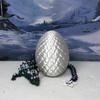 3D Printed Articulated Dragon with Dragon Egg, Articulated Dragon,12" Green Purple and White Cherry Blossom Dragon, Fidget Anxiety Toy, Executive Desk Toy D044 view 2