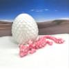 3D Printed Dragon with Dragon Egg, 12" Pink and White Cherry Blossom with Dragon Egg, Fidget ADHD Autism Sensory Toy D023-WHT view 1