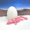 3D Printed Dragon with Dragon Egg, 12" Pink and White Cherry Blossom with Dragon Egg, Fidget ADHD Autism Sensory Toy D023-WHT view 2