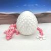 3D Printed Dragon with Dragon Egg, 12" Pink and White Cherry Blossom with Dragon Egg, Fidget ADHD Autism Sensory Toy D023-WHT view 3