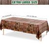 Tiamon 12 Pcs Western Party Tablecloth Western Cowboy Table Cover Cowboy Theme Plastic Tablecloth Wild West Wooden House Barn Door Table Cover for Baby Shower Birthday Party view 2