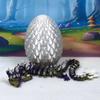 Generic 3D Printed Articulated Dragon with Dragon Egg, Articulated Dragon,12"" Yellow Purple and White Cherry Blossom Dragon, Fidget ADHD Autism Sensory Toy, Executive Desk Toy D031 view 1
