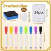 24 Pcs Multifunctional Tokens Dry Erase Cards, Reusable Blank White Flash Erasable Index Cards with 8 Marker Pens for MTG DIY Blank Card Games Accessories view 2