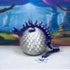 3D Printed Dragon with Dragon Egg, 12" Blue Purple and White Cherry Blossom, Articulated Dragon, Fidget ADHD Autism Sensory Toy Executive Desk Toy D033 view 2