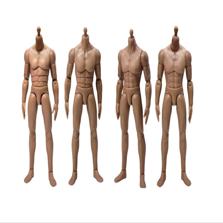 1/12 Scale Male Soldier Miniature Action Figure Body Doll Collection (3pcs Waist Body with Removable Neck)