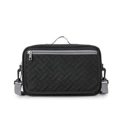 SONARIN Portable Pram Buggy Bag Organiser with Changing Pad,Multifunctional Waterproof Baby Changing Tote Bag Stroller Bag Organizer Pushchair Storage Bag with Shoulder Strap(Black)