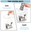 Cididu Clear Piggy Bank with Lock, Acrylic Money Saving Box for Adults Kids, Reusable Coin Cash Storing Container with Key, Openable Unbreakable Money Change Jar Pot for Birthday Gift Home Decoration view 3