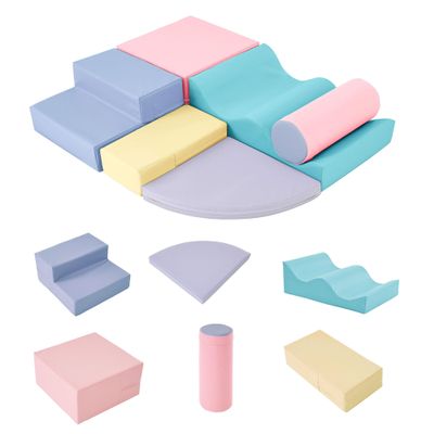 Merax Climbing Toys for Toddlers, Soft Climb and Crawl Playset Indoor Baby Soft Foam Blocks for Climbing, Crawling, 6-Piece