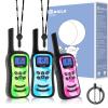 Qniglo Kids Walkie Talkies Rechargeable with USB Charger, 3 Pack Walki Talki for 3-12 Years Old Boys Girls Toys Gifts, Walkie-Talkies with Flashlight Lanyard for Camping Games and Indoor Playing view 1
