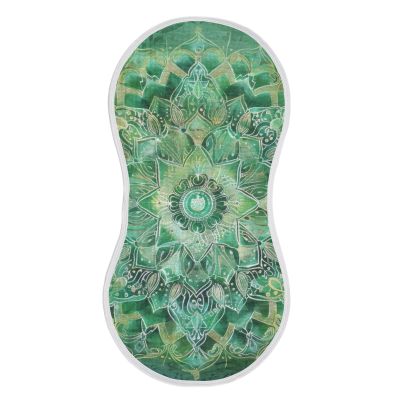GOODOLD Mandala Texture Green Muslin Baby Burp Cloths - Super Absorbent and Soft Burping Rags - Cotton Burp Clothes Set for Boys and Girls, 1 Pack