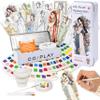 COIPLAY 648 Color Blocks Watercolor Paint Set, 52-Bookmarks, 3 Brushes, Silicone Cup, Dynasty Girls Coloring Books, for All Ages, Travel-Friendly, Easy to Use, All in One Art Supplies Craft kit view 1