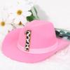 PATRDIO Girls Cowgirl Mini Hat - First Rodeo Birthday Party Crown, Western Farm Photo Prop (Pink) view 3