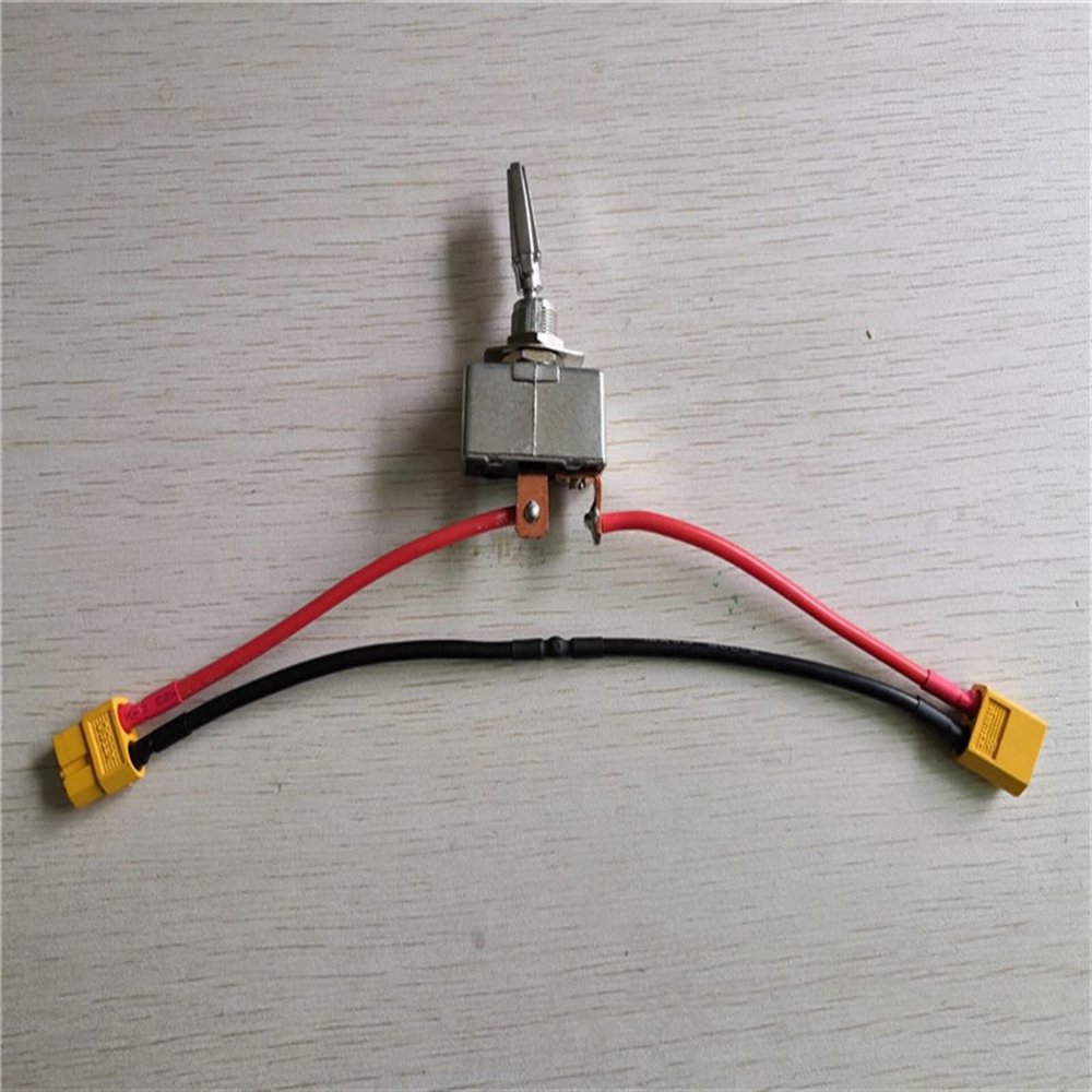 DingMotuo RC Boat 12V 24V 50A High Current Retrofit Switch Pull Net Boat Nest Boat Trawler Metal Button Rocker Switch (Size : Switch-XT60 Cord)