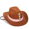 PATRDIO Cowboy First Birthday Party Hat - Western Style Photo Props for Boys Girls (pink) view 1