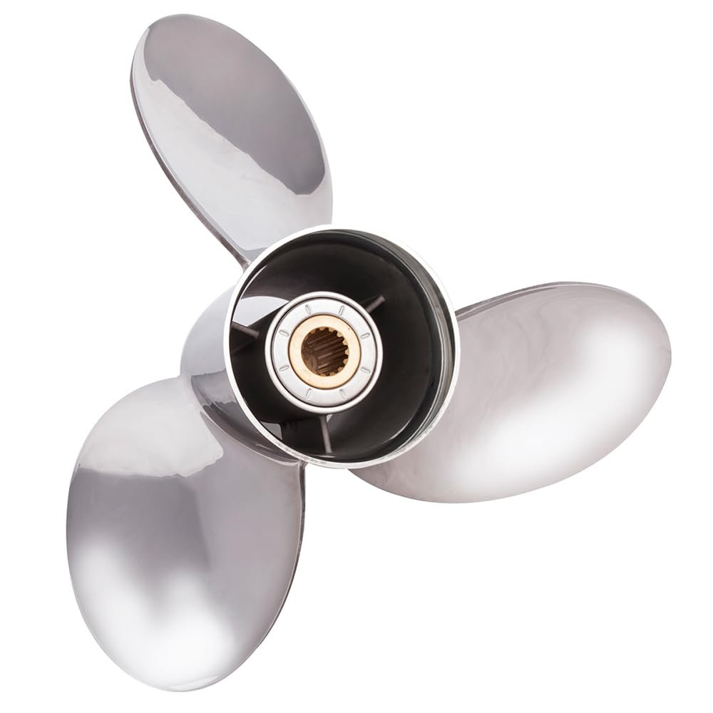 Rareelectrical New Stainless Steel Propeller Compatible with Suzuki Df175tg 15 Spline 175 150-300 Hp for Years 2014-2016 by 4571-160-17 Diameter 16" X 17" Pitch 3 Blades Rh Lexor Plus