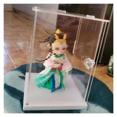 70cm 60cm 50cm 40cm 30cm Tall Clear Acrylic Display Case, Assemble Cube Display Box Stand with White Base, Dustproof Protection Showcase for Collectibles Memorabilia Figurines (Size : 10x10x10cm/4x4x
