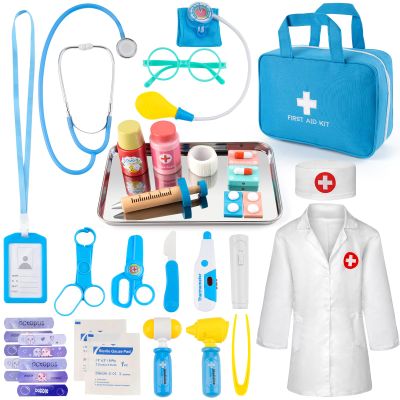 XZZO Doctor Kit for Kids, 36 Pcs Doctor Play Set kit for Toddlers 3-5 with Medical Storage Bag & Real Stethoscope, Medical Kits Doctor Toys, Fun Doctor Role Playing Game Gift for Kids Toddlers