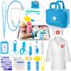 XZZO Doctor Kit for Kids, 36 Pcs Doctor Play Set kit for Toddlers 3-5 with Medical Storage Bag & Real Stethoscope, Medical Kits Doctor Toys, Fun Doctor Role Playing Game Gift for Kids Toddlers view 1