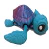 Sea Turtle - 3D Printed, Articulated Fidget (Pink/Blue (Small)) view 1