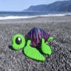 Sea Turtle - 3D Printed, Articulated Fidget (Pink/Blue (Small)) view 4