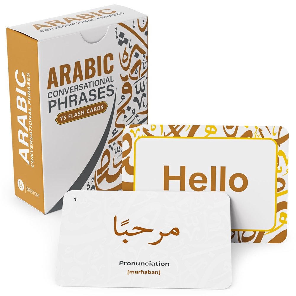 Arabic Conversational Phrases Flash Cards with Audio  75 Language Learning Cards for Beginners  Learn Arabic Pronunciation, Greetings, Daily Phrases, Hobbies, and Class Vocabulary  Briston