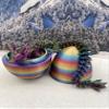 3D Printed Dragon with Nebula Dragon Egg, 12" Articulated Tri Color Red Blue Green Crystal Dragon, Fidget Anxiety Toy Executive Desk Toy D014-RGB view 2
