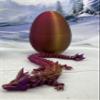Generic 3D Printed Dragon with Dragon Egg, 12"" Articulated Tri Color Crystal Dragon, Red Purple Gold Dragon, Fidget ADHD Autism Sensory Toy Executive Desk Toy D001-S5-RPG view 2